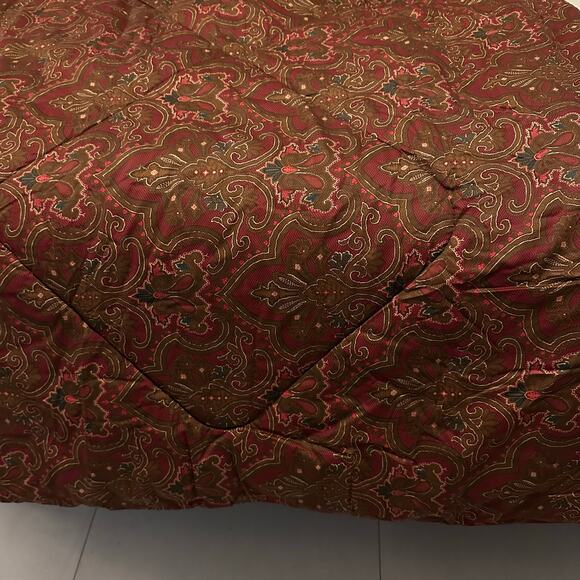 Vintage Ralph Lauren Abenhall Full Queen Comforter Reversible Red Gold Paisley - Picture 3 of 9